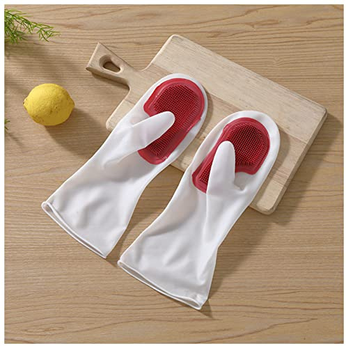 Dishwasher Gloves Magic Dishwashing Silicone Protect Hand Dirt Clean Brushes Cleaning Tool Kitchen Accessories Wash Fruit(Red)