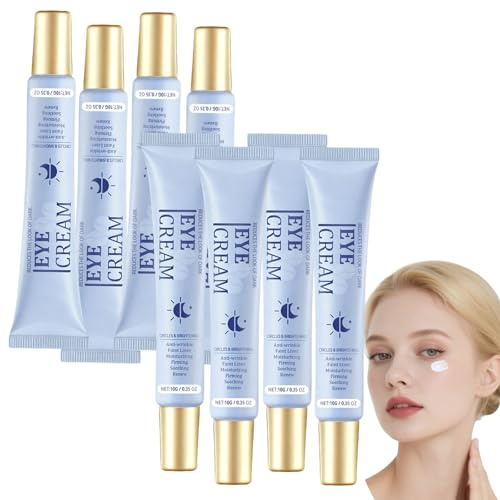 Koffein ögonserum, omedelbar Firming Eye Serum, ögonkräm för mörka ringar och svullnad, ögonkräm anti-åldring, jämnar ut rynkor och fina linjer, stramar åt den känsliga huden under ögonen (8 st)
