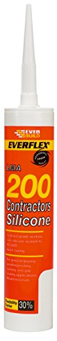 Everbuild Everflex 200 Contractors LMA Silicone Sealant – Suitable for Interior and Exterior Use – Quick Curing – Waterproof – Black – 295ml
