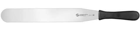 Ambrogio Sanelli, Linea Supra, Spatola Retta Professionale per Pasticceria con Lama da 30 cm in Acciaio Inox, Impugnatura in SEBS Pratica ed Ergonomica, Certificata MOCA, Made in Italy