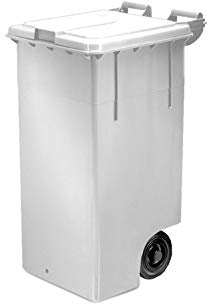 GIGANPLAST Gig Cubo de Basura con Ruedas, Blanco