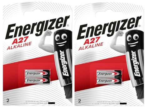 LOT DE 4 PILES ENERGIZER A27 - 2 BLISTER A 2 PILES - ALCALINE 12V