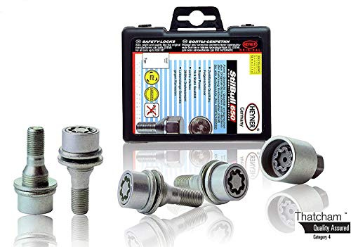 Fits Peugeot 208 Models 2012 To 2024 Heyner Germany Stil Block PRO Locking Wheel Nuts M12x1.25 Set 4 Locks Thatcham Quality Assured Bolts 766/5