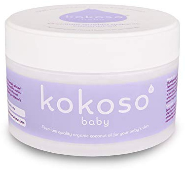 Kokoso Baby Organic Coconut Oil - Moisturising 100% Natural Baby Oil for Baby Massage, Dry, Sensitive and Normal Baby Skin - 168g