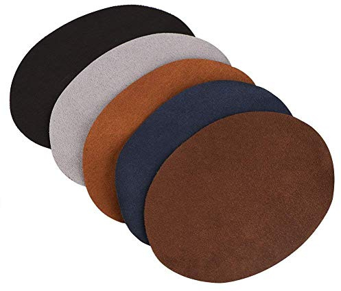 Reparatur-Patches Packung mit 5 sortierte Farbe Oval PU Leder Patch Reparatur Nähen Elbow Knie Patches Kleidung Zubehör