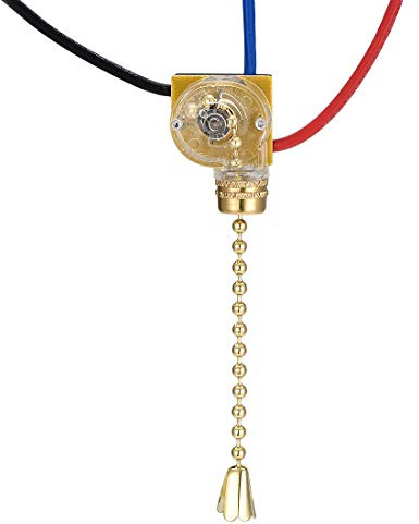 sourcing map - Interruptor de luz de ventilador de 3 vías con cadena de latón (paquete de 2 juegos)