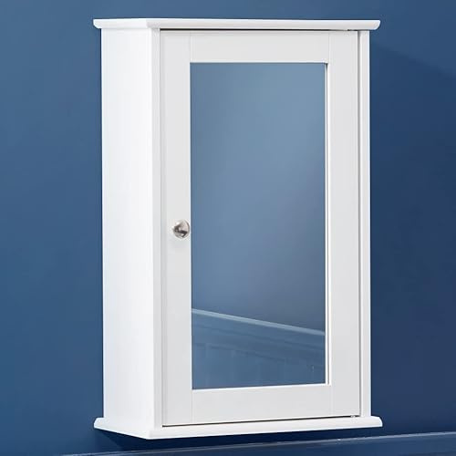 CHRISTOW Mirror Wall Cabinet, White
