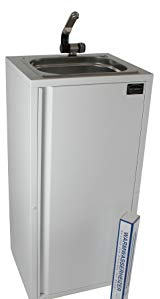 Mobiles Handwaschbecken Waschbecken Verkaufsstand + Heizstab Warmwasser bis ca. 36°C weiß (ad-ideen)