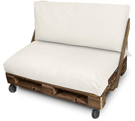 HAPPERS Cojines para Palets en Naylim Impermeable para Exterior 120x80 + 120x45 Crudo