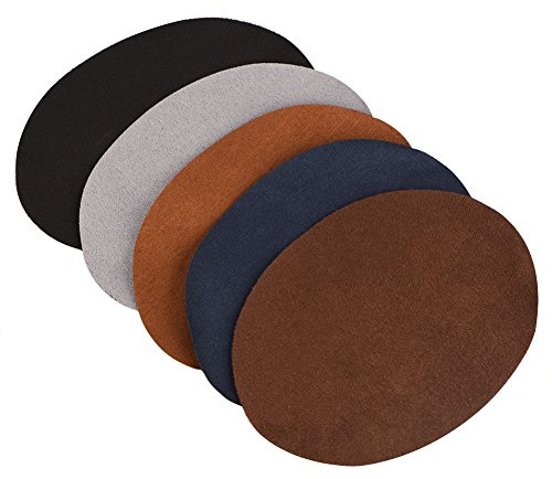 AYNEFY PU-Leder Flicken oval 12,8 x 9,6 cm, 10 Stück | Dauerhafte Verstärkung für Ellbogen- und Kniebereiche, stoppt Risse und Scheuerstellen sofort Flexible Unterlage, passt sich
