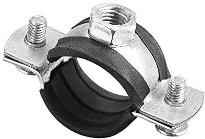 sourcing map Adjustable Pipe Bracket Clamp, 1 (25mm) Wall Ceiling Mount Iron Pipe Strap Support 5pcs