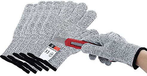 QOPAHI 3 Pair No Cut Gloves, Level 5 Cut Resistant | 13 Needle Seamless Fabric, Work & Gardening Builders Safety Gloves for Women & Men Kitchen Cooking Working(Medium)