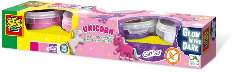 SES Creative 00471 Knete Einhorn 4x90gr, diverse Farben