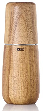 AdHoc Gewürzmühle Pfeffer- oder Salzmühle YONO H. 18cm Akazienholz + Edelstahl