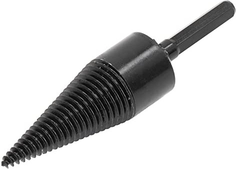 Wood Splitter Tool, Hex Shank Firewood Drill Bit Non Slip Slot Incisive Head Black for Log(50mm / 1.97in)