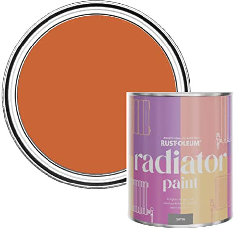 Rust-Oleum Orange Heat Resistant Radiator Paint in Satin Finish - Tiger Tea 750ml