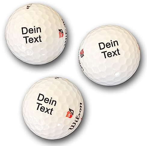 Golfball mit Gravur Wunschtext für Golfspieler Golferin Dein Text personalisiert Golfsport Personalisieren Golfer 3 6 oder 12 Wilson Duo Soft Bälle