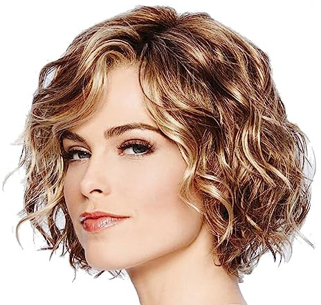 Kcolic Perücke Blond Kurz Echthaar, Charming Echthaar-Perücke Für Frauen, Kurzes Blondes Haar Für Frauen Alltag Anime Kostümparty Party Cosplay Tragen Mit Haarnetz