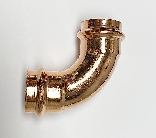 Kupfer Pressfittinge T-Stück, 90° Bogen, Kappe, Muffen, 45° Bogen, Winkel Pressfittings Reduziermuffen Rohrverbindung V Kontur (90° Bogen 28 mm (i/i))