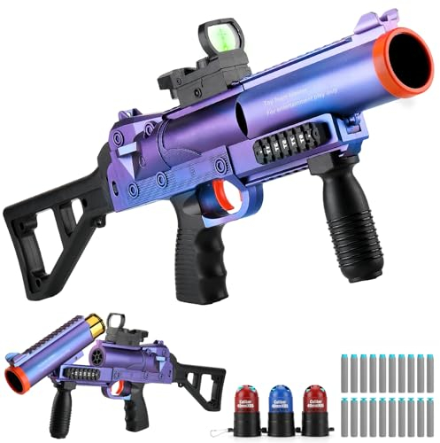 XAZASTOV Spielzeugpistole für Kinder, Schaumstoff Blaster Schrotflinte Mit 20 Weichen Kugeln, Schießspielzeug für 8+ Kinder Jungen Jugendlicher Erwachsene, Blau