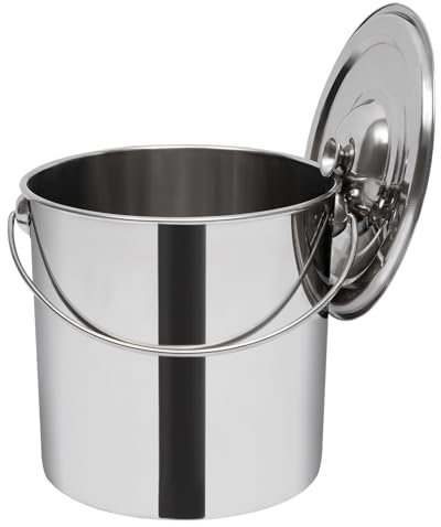 Loobiiny Seau avec Couvercle Seau INOX Seau Alimentaire Seau a Glace Seau à Cendres avec Couvercle Seau Menage Seau de Cuisine Seau d'alimentation Seau à Lait avec Couvercle（20L）