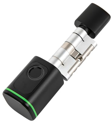 Serrure Connectée, Serrure Biometrique, Quatre modes d'ouverture(empreinte digitale, application, carte clé, clé manuelle), pour une Epaisseur de Porte de 1,38 à 1,77 (noir)