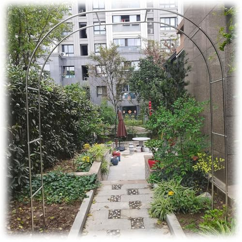 Rosenbogen - Wetterbeständig/Massiv/Stabil - Gartenbogen Aus Edelstahl Für Kletterpflanzen, Pergola Spalier 1,2/1,5/1,8/2/2,2/2,4/2,6/2,8/3/3,2/3,5/4/4,5/5 M Breiter Rankenbogen(Color:19mm,Size:1.2*2.