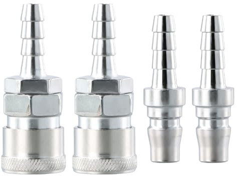 4 Stück 8mm Schlauch Schnellkupplung,Druckluftkupplung,Schnellkupplung Druckluft,Kupplungen Pneumatische für Schläuche Kupplungsstecker Luftleitung Schlauch Verbindungsstück Steckverbindungen
