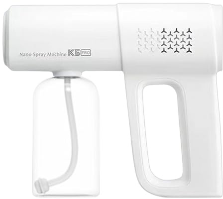 Nano Mister, pistola a spruzzo per alcol da barbiere, multiuso, portatile, ricaricabile, spruzzatore a pompa con luce blu, spruzzatore elettrostatico per igienizzazione touchless