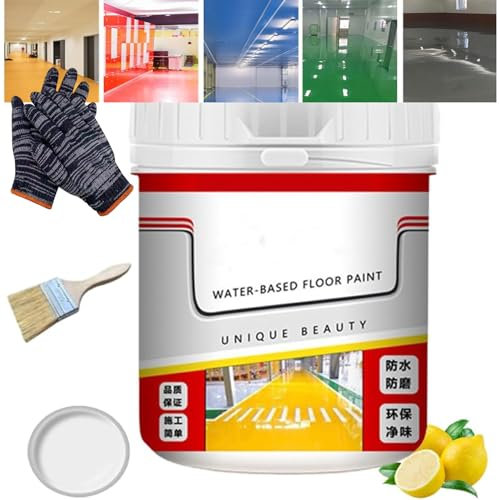 Vgpbphj Nante, Vernice a base d'acqua, ad asciugatura rapida, antiscivolo, per pavimenti, impermeabile, effetto seta dorata, per interni ed esterni (bianco)