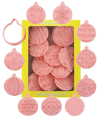 Cortadores De Galletas Navideñas - 10 Sellos Para Galletas De Feliz Navidad | Sello Prensable Para Hornear Galletas | Molde De Prensa De Galletas Navideñas Para Fondant, Glaseado, Decoración D