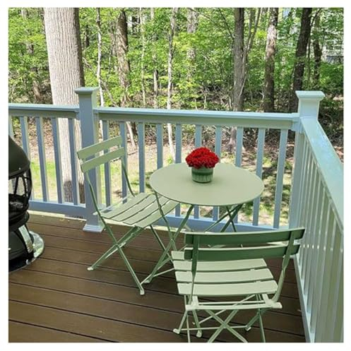 HINNVCL Outdoor Patio Bistro Set, Folding Bistro Table and Chairs Set, 3 Piece Folding Patio Furniture Set, Space Saving for Indoor Outdoor Porch Lawn Balcony Small Space