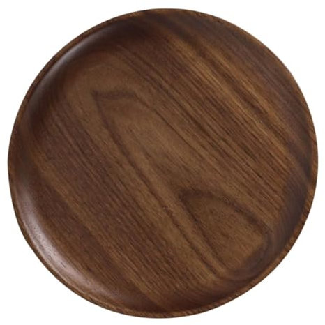 TOPBATHY Bandeja De Nogal Plato De Postre Bandeja Para Frutas Plato Para Pan Decoración Elegante Madera Natural Duradero Fácil De Limpiar