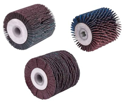 Scheppach Schleifbürsten Set 3 teilig | Schleifstreifenbürste, Schleifstreifenbürste & Bürste für gewölbte Holzoberflächen | Außen -/ Innen-Ø 60/13mm | passend für Renovierungsschleifer MRS500