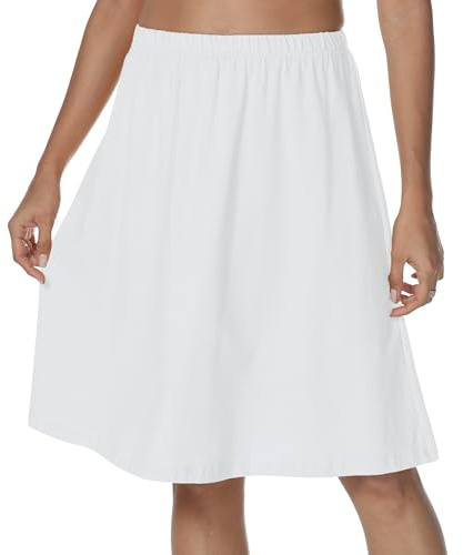 Xuepelit Women's Half Slips Cotton Long Petticoat for Underskirt Summer Underwear for Under Dresses Ladies Petticoats Nightdresses, White XXL