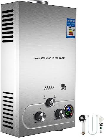 Riscaldatore di acqua calda a gas 6-18L Caldaia istantanea senza serbatoio a propano con kit doccia GPL Scaldabagno Elettrodomestico Utensili elettrici, da giardino e manuali(18L 36KW)