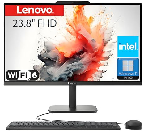 Lenovo 23.8 FHD All-in-One Desktop Computer for Home & Business, Intel N100 (up to 3.4 GHz), 32GB RAM, 1TB SSD, Intel UHD Graphics, RJ45, Keyboard & Mouse, Bluetooth, HDMI, Wi-Fi, Windows 11 Pro