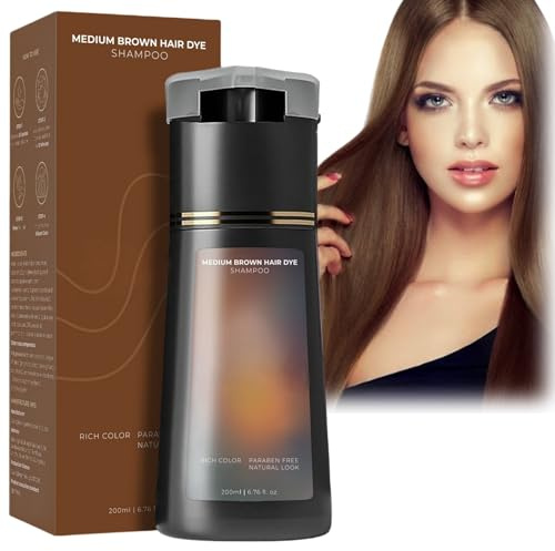 Medium Brown Polar Colour Ha-ir Shampoo Care,Polar Instant Hai-r Dyes Shampoo,3 in 1 Instant Hairs Dye Shampoos,Permanent Hair D/ye Sha/mpoo for Men and Women,Hai/r Colour Shamp/oo to Cover Grey Ha/ir