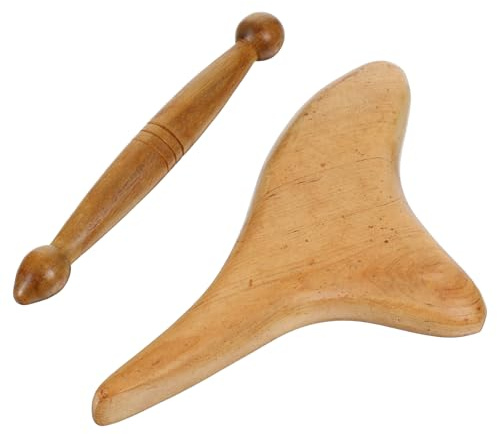 2 Pcs Reflexology Tools Wood Body Massager Small Triangle Gua Sha Board Ergonomic Scraping Board Foot Massage Stick Tool for Head Neck Hand Waist Calf Leg Foot Massager