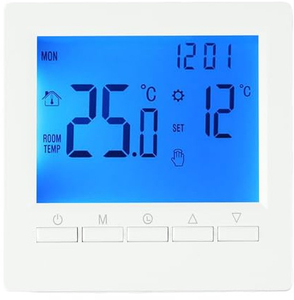 Jonikuper Programmable Digital Thermostat, Temperature Control LCD Display Gas Boiler Heating Thermostat Wall Temperature Controller For Room Heating And Gas Boiler Control