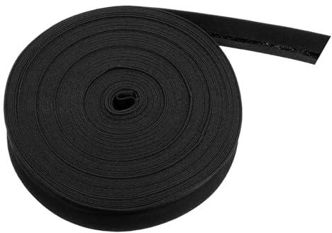 Double Fold Bias Tape 10 Meters 1/2 Inch Bias Tape for Sewing Black Polyester Fabric Roll for Hemming Seaming Binding Crafts