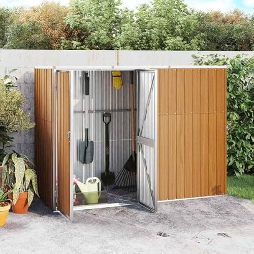 Abri de Jardin Braun 225 x 89 x 161 cm, Acier galvanisé, cabane de Jardin (Alternative Bois, métal ou Plastique) avec Toit en Pente, abri à Outils, Remise pour matériel de Jardinage