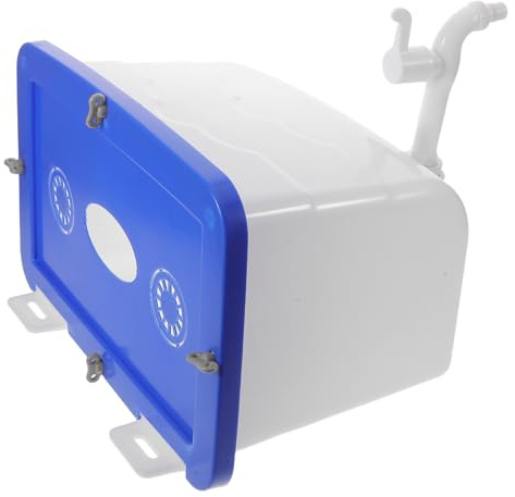 SEWOART Tanque de Almacenamiento de Agua de Plástico para Pared 12,5 L con Tapa, Diseño Vintage Cuadrado Medio (35,5 X 30,5 X 30,5 Cm) para Baño y Peluquería, Montaje Fácil y Ahorro