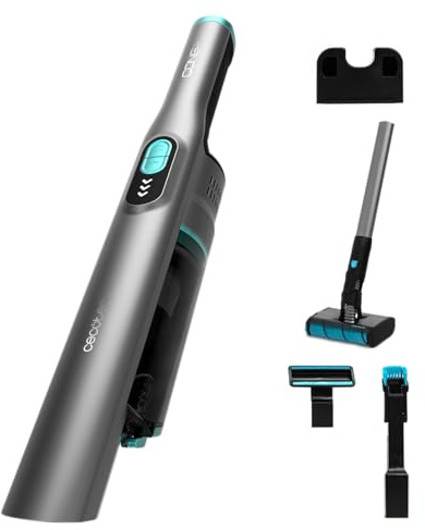 Cecotec Aspiradora de Mano con Accesorio Aspirador Escoba 2100 Twice | Motor Digital Brushless 210W, Poder de Succión 20kPa, Autonomía 40mins, 2 Modos, Accesorio 2en1, Accesorio Tapicerías y Base