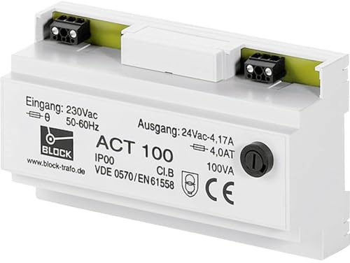 Block ACT 100 - Trasformatore di sicurezza 1 x 230 V/AC 1 x 24 V/AC 100 VA 4.16 A