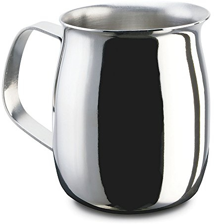 PEZZETTI, Lechera de acero inoxidable, jarra de leche de acero, sin tapa, 6 tazas
