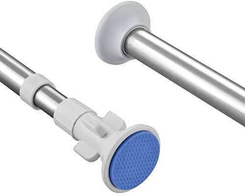 Shower Curtain Pole Tension Rods for Curtains Shower Curtain Rail Extendable Curtain Poles No Drill for Window Bathroom Bedroom and Doorway 110-200cm