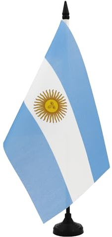 AZ FLAG Bordsflagga Argentina 21x14 cm Argentinsk 100D Polyester Plastfot