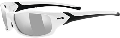 uvex sportstyle 211, gafas deportivas unisex, de espejo, comodidad sin presión y sujeción perfecta, white black/silver, one size