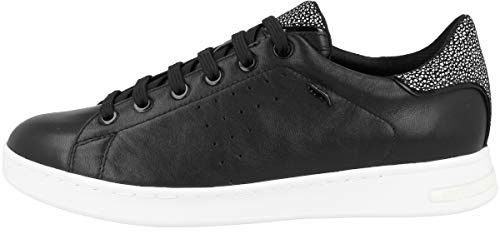 Geox D Jaysen A, Zapatillas Baja Mujer, Negro/Blanco, 37 EU